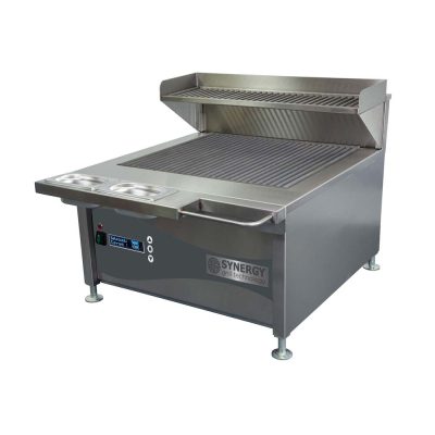 Synergy Trilogy ST 600 gas grill garnish rail and slow cook shelf