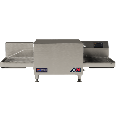 American made Middleby Marshall pizza oven with stainless steel exterior and impingment cooking